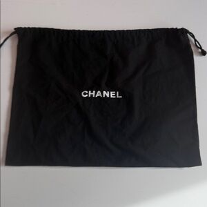CHANEL Black and White Drawstring Dust Bag